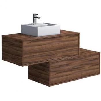 Meuble de salle de bain suspendu TEANA II - 94 cm - simple vasque et deux tiroirs