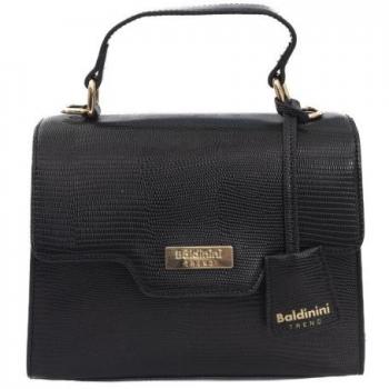 Schwarze Schultertasche mit goldenen Details