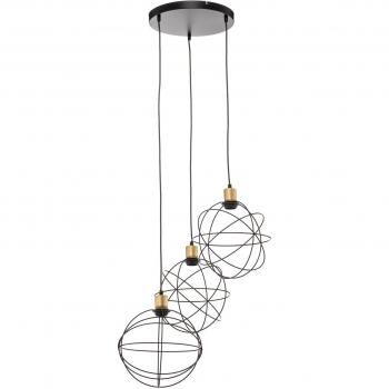Gerid 3-Bulb Hanging Light by Luminex - Black/Brass Finish