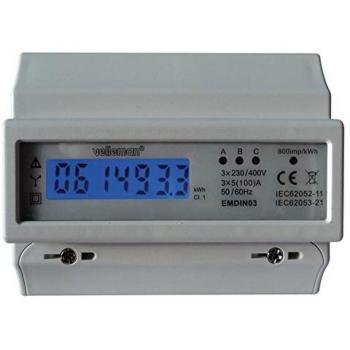 Medidor kwh trifásico para montaje en carril din - 7 módulos - para el uso profesional