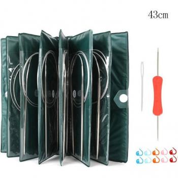 Looen 11pcs Stainless Steel Circular Knitting Needles and Crochet Hook Set
