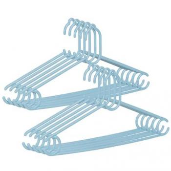 Pack de Perchas de Plástico Duro - 10 Piezas - Azul