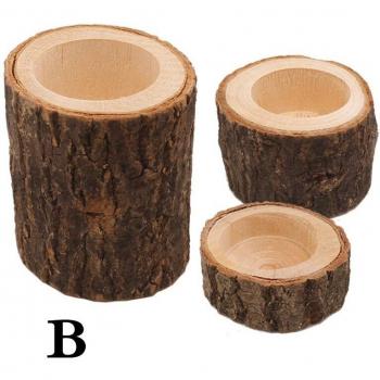 Round Wooden Candlestick