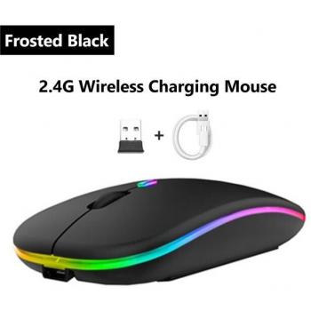 ANKNDO Bluetooth Maus - RGB, Wiederaufladbar, Ultra-Dünn, 2,4G, USB, Stumm für Computer und Laptop