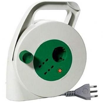 Carrete Alargador Fanton 10 m con toma Schuko 3×15 (Fervi A010/10)