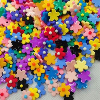 15mm Mixed Resin Flower Flatbacks - 100 Count