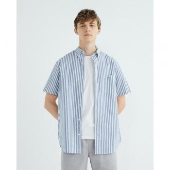 Camisa Gant Manga Corta Rayas Azul