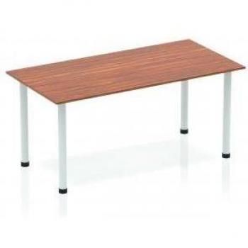 Impulse 1400mm Straight Table with Walnut Top and Post Leg