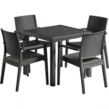 Compamia Ibiza 31 Square Patio Dining Table in Dark Gray