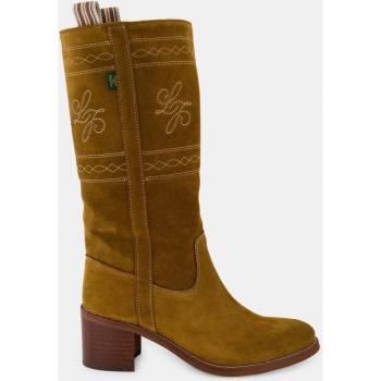 Botas campera de mujer en piel con tacón bloque Latouche