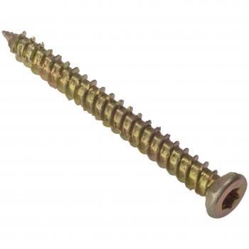 ForgeFix Concrete & Masonry Screws 7.5 x 92mm Zinc Yellow Passivated Box 100