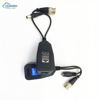 8MP Coax BNC Video Power Balun Transceiver to CAT5e 6 RJ45 Connector