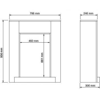 XARALYN Cornice Mdf Hamar Per Camini Rubyfires Cm 96,5x30x78,6