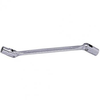 Bahco Llave de tubo de doble extremo con cabezal articulado y acabado cromado 16×18 mm, 279 mm