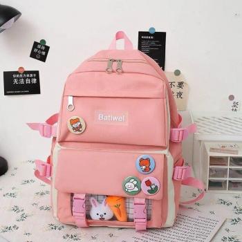 Bolso de hombro rosa para estudiantes