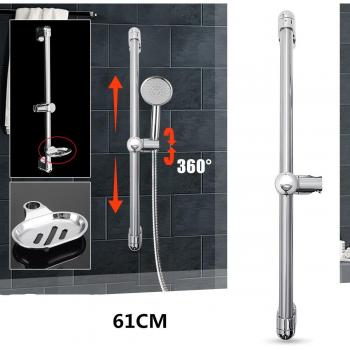 Barra deslizante ajustable para ducha de baño 61cm