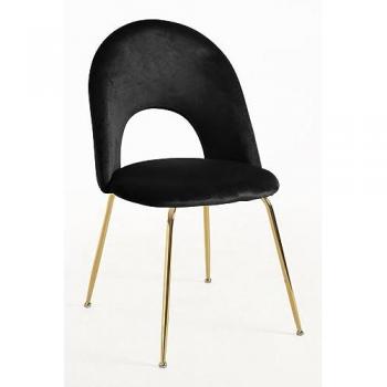 Set de 4 sillas Dawa Gold con acabado terciopelo negro