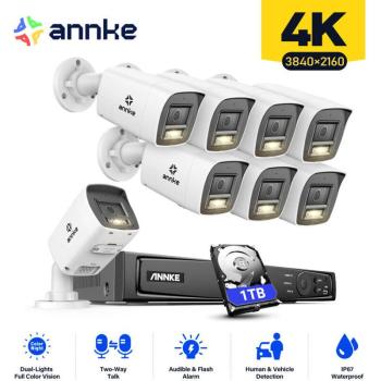 Sistema Sicurezza 4K 16CAN 8 Bullet PoE con Audio Bidirezionale