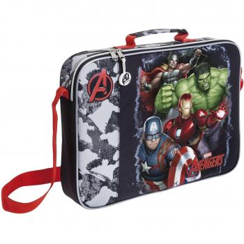 Bandolera Marvel Avengers 38 cm gris‑negro