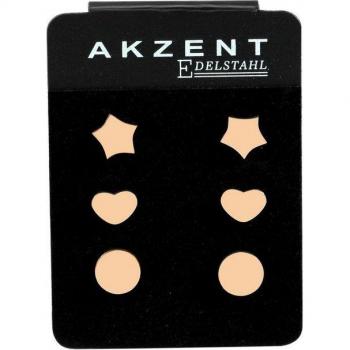 Pendientes Rose Gold Akzent 3 piezas en acero inoxidable