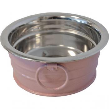 RVS Voedselbak Brocante – Roze, 13 cm (020 8136)