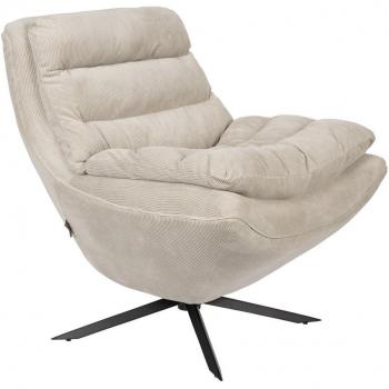 Fauteuil en tissu beige Vince M&s
