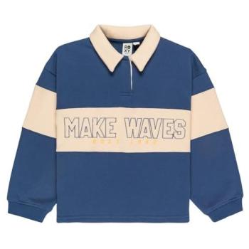 Iconic Waves Retro Indigo Hoodie for 14-Year-Old Girls