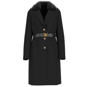 Gucci‑Inspired Belted V-Neck Coat – Guess