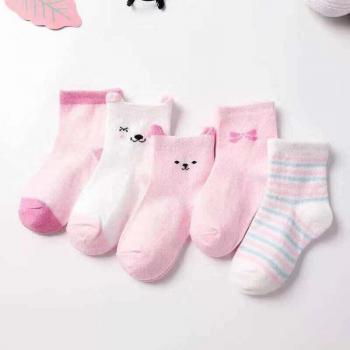 5 Pairs of Cute Cartoon Baby Socks for 0-3 Years - Soft Cotton Mesh