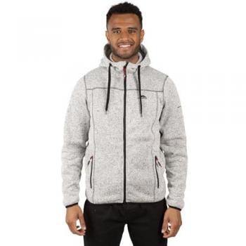 Trespass Odeno Hooded Full Zip Fleece Jacket - Ghost Marl - Size: L