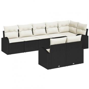 Conjunto Sofá Exterior Vidaxl 8 piezas – Rattan negro polietileno