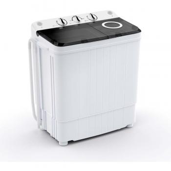 Costway 1.6 cu. ft. Portable Top Load Washer Machine Mini Compact Washer Dryer in Gray