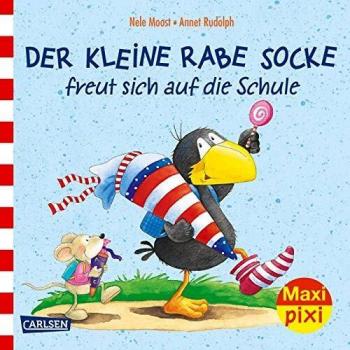Rabe Socke freut sich auf die Schule