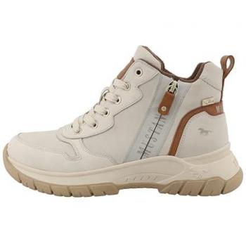 Mustang Sneakers Altas Color Crema y Cognac