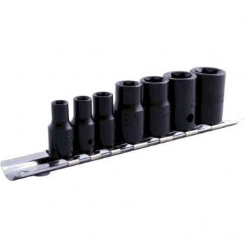 Tools Impact Inverted Torx Star Socket Set 3/8D 1/4D 7pc Black 0897 - Laser