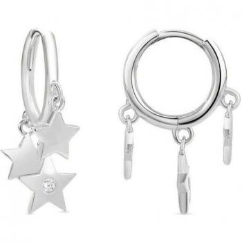 Pendientes Luxenter Africa basic de metal bañado en rodio