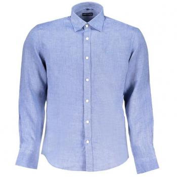 North Sails Herren‑Langarmhemd Blau „Italienischer Kragen“