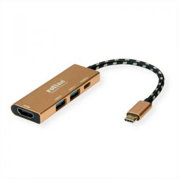 Docking Station Roline GOLD 4‑In‑1: HDMI 4K + 2 USB 3.2 + USB‑C PD