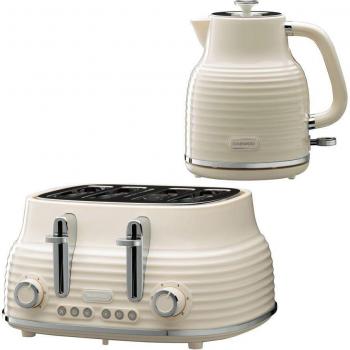 Sienna Retro Cream Electric Kettle and Toaster Set