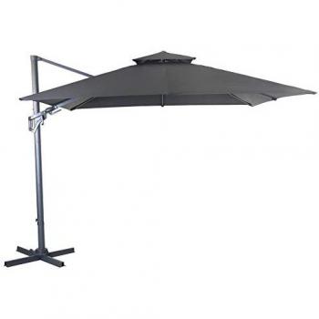 Parasol déporté PROLOISIRS 3x3 Aluminium Gris Manuel