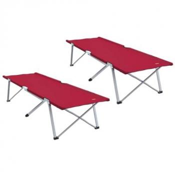 VitaXL Letto di montaggio rapido 2 unità Rosso 62×194×42 cm