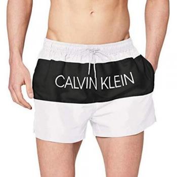 Calvin Klein Short Bañador con Cuerda, Blanco