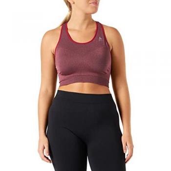 Odlo Seamless Ceramicool Medium Impact Sports Bra Deep Claret Melange XS