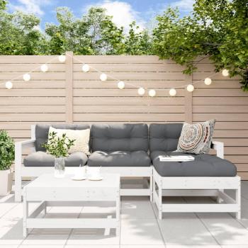 VidaXL 5 Piece Garden Seating Set White Solid Wood Pine