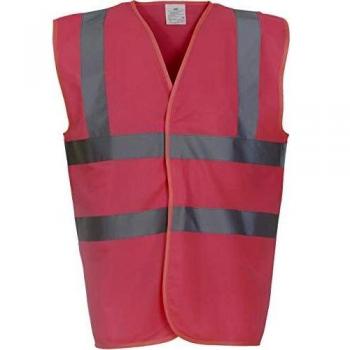 Gilet da lavoro alta visibilità rosa retro M