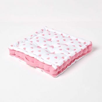 Coque Cœur en Tissu Rose 50 cm x 50 cm