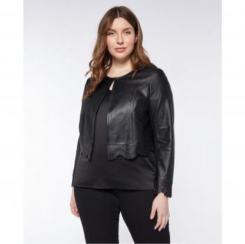 Fiorella Rubino - Chaqueta de mujer corta efecto piel con detalles calados