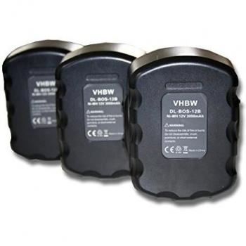 Pack de baterías compatibles con Bosch Exact 700 – 3 piezas, 12 V, 3000 mAh