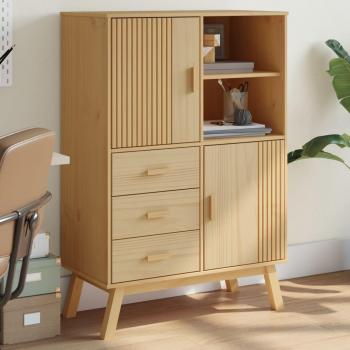 Highboard OLDEN Brown 85x43x125 cm Solid Wood Pine