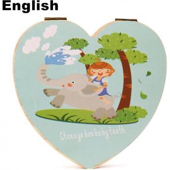Kids Milk Teeth Storage Box - Bilingual Heart-Shaped Organizer